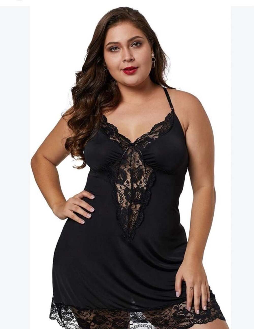 Plus size black lingerie